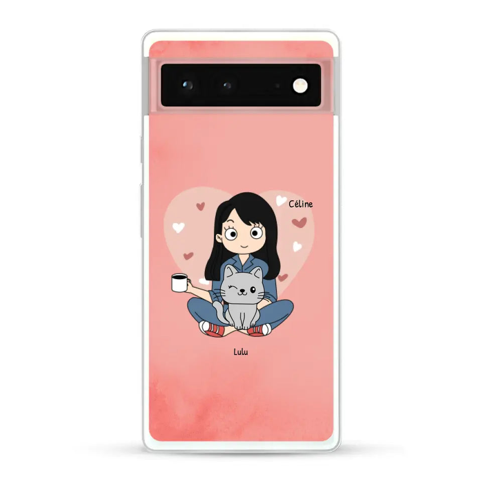 Maman chat BD - Coque de téléphone personnalisée