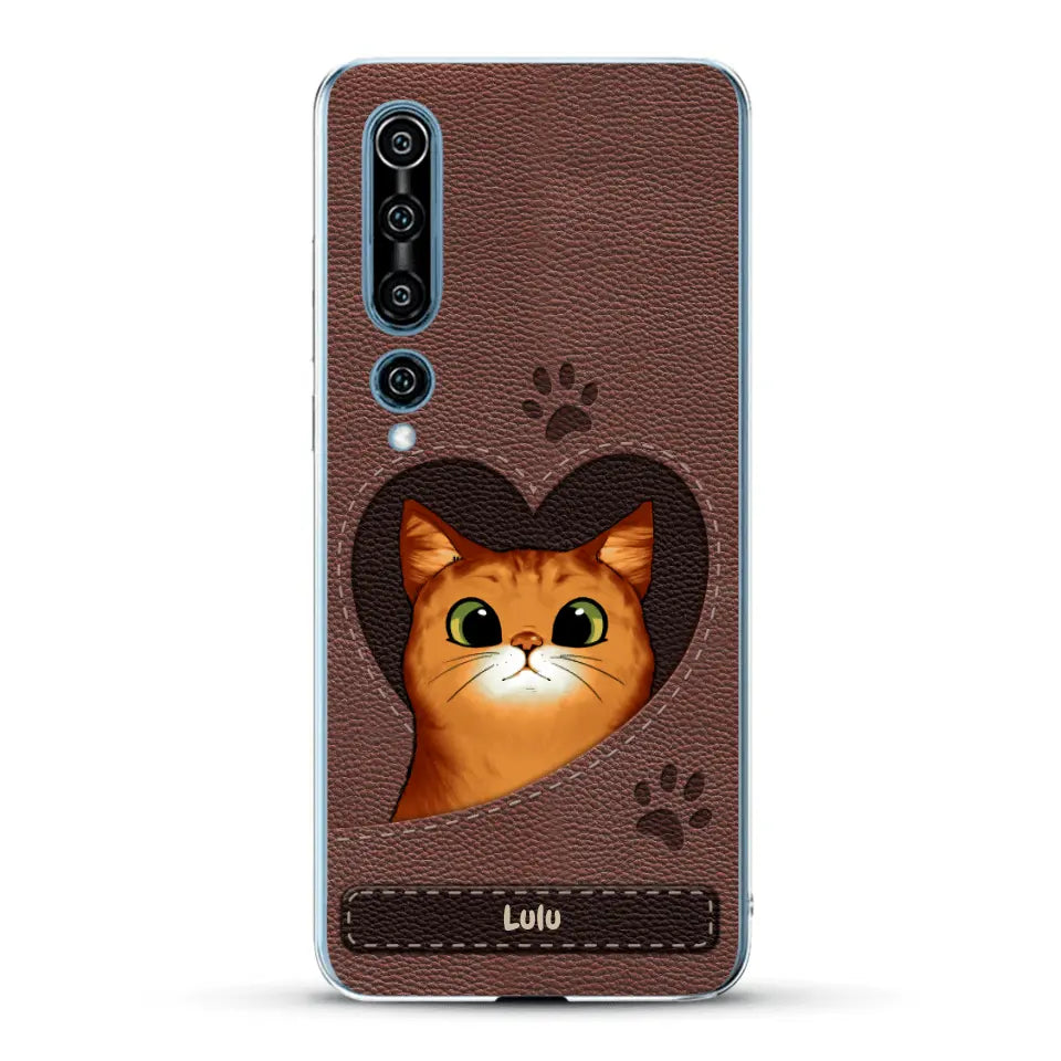 Chats curieux aspect cuir - Coque de téléphone personnalisée