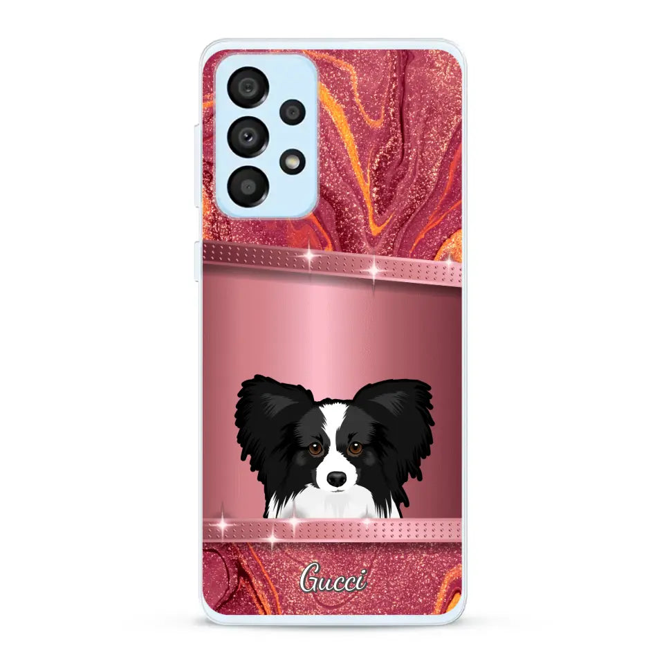 Chiens curieux aspect pailleté - Coque de téléphone personnalisée