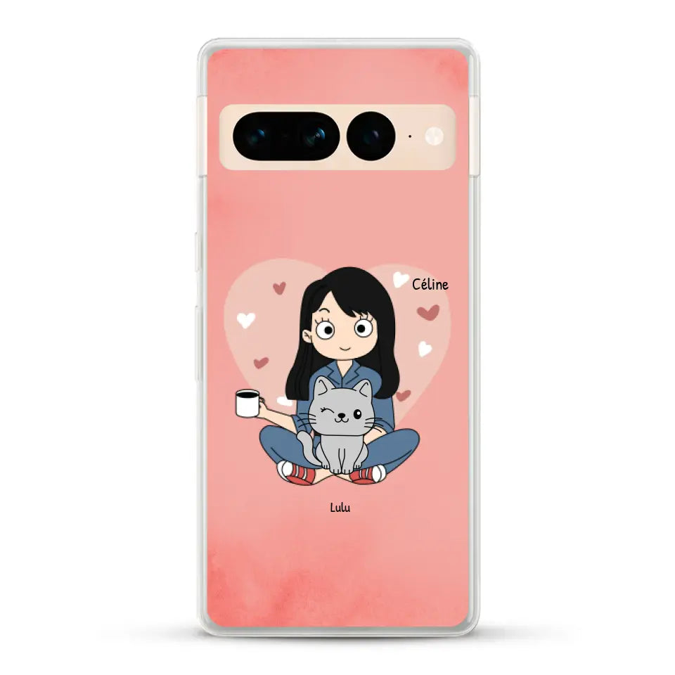 Maman chat BD - Coque de téléphone personnalisée