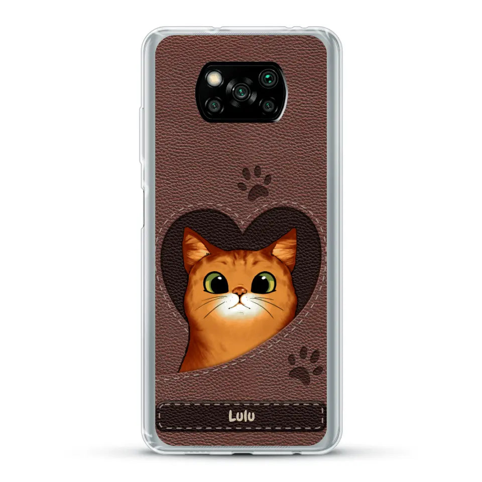 Chats curieux aspect cuir - Coque de téléphone personnalisée