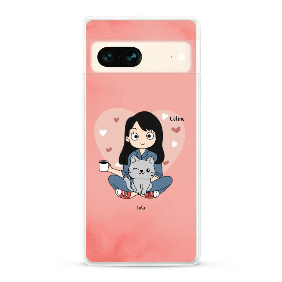 Maman chat BD - Coque de téléphone personnalisée