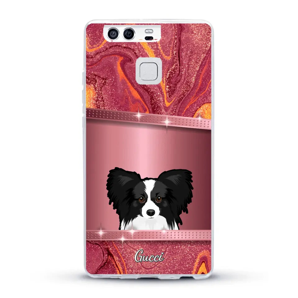 Chiens curieux aspect pailleté - Coque de téléphone personnalisée