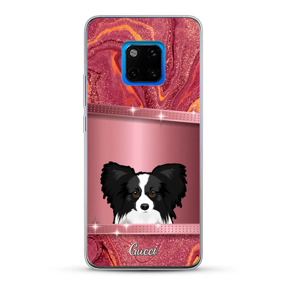 Chiens curieux aspect pailleté - Coque de téléphone personnalisée