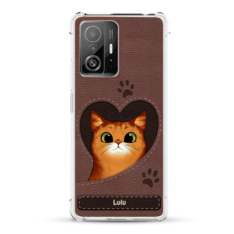 Chats curieux aspect cuir - Coque de téléphone personnalisée