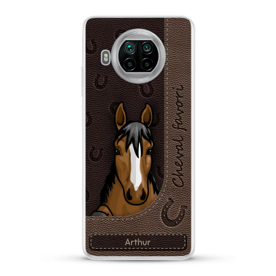 Chevaux curieux aspect cuir - Coque de téléphone personnalisée