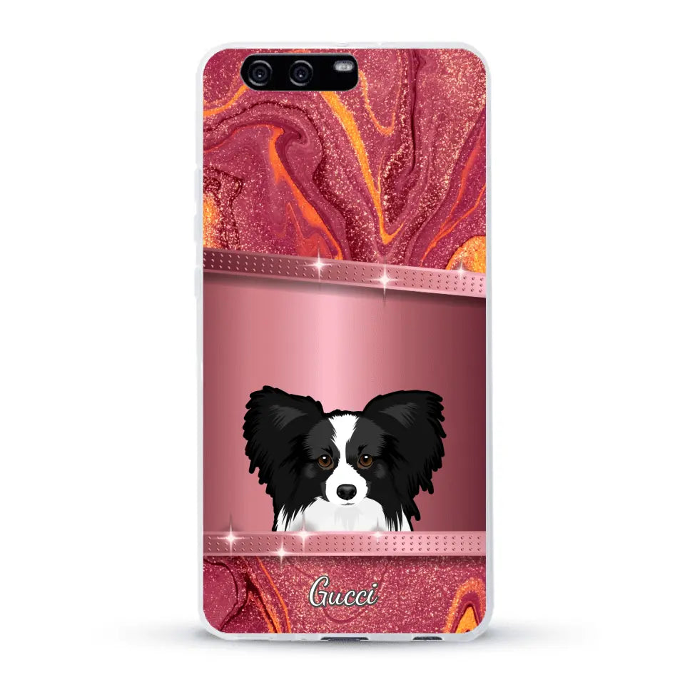 Chiens curieux aspect pailleté - Coque de téléphone personnalisée