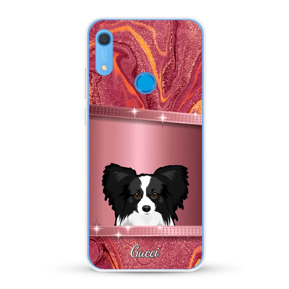 Chiens curieux aspect pailleté - Coque de téléphone personnalisée