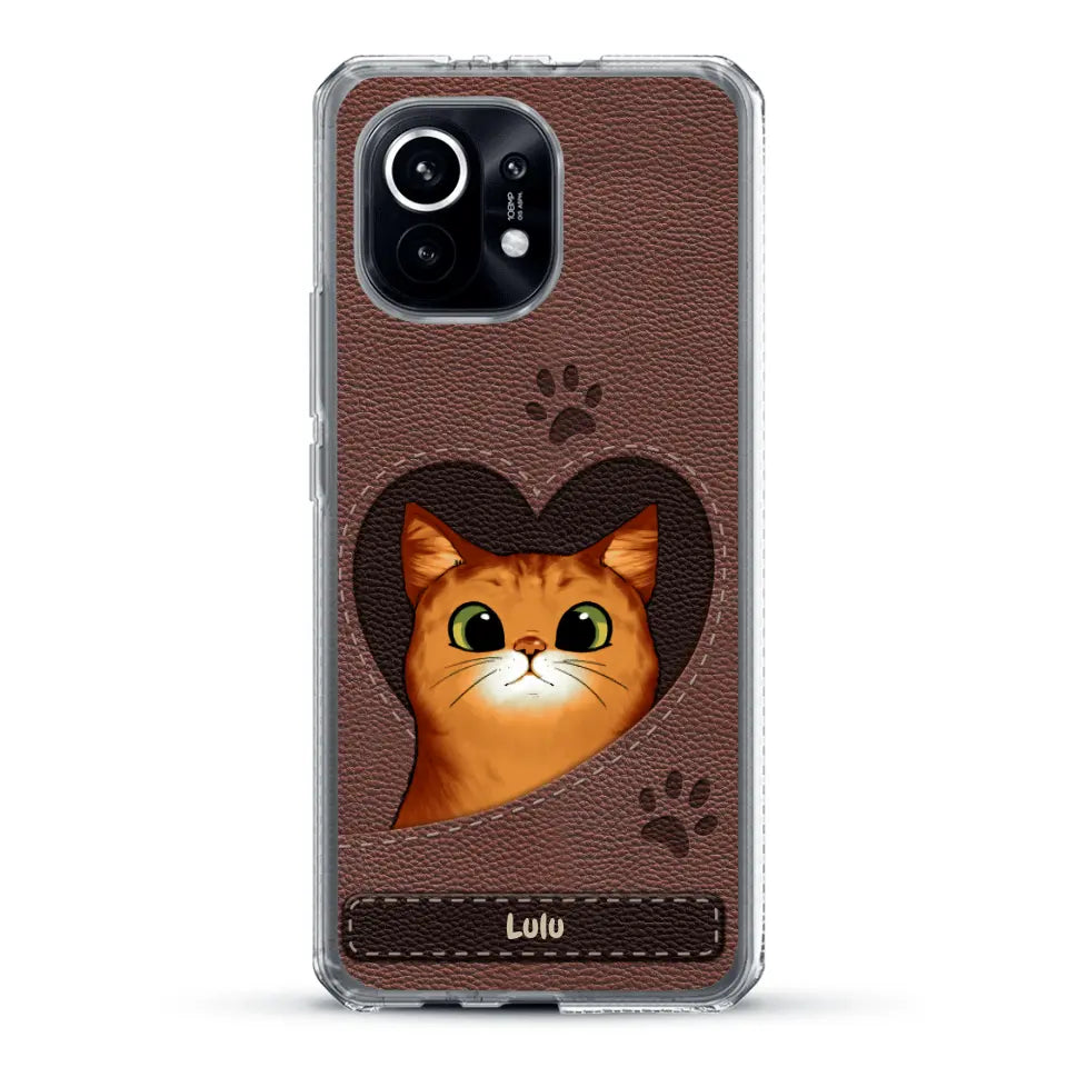 Chats curieux aspect cuir - Coque de téléphone personnalisée