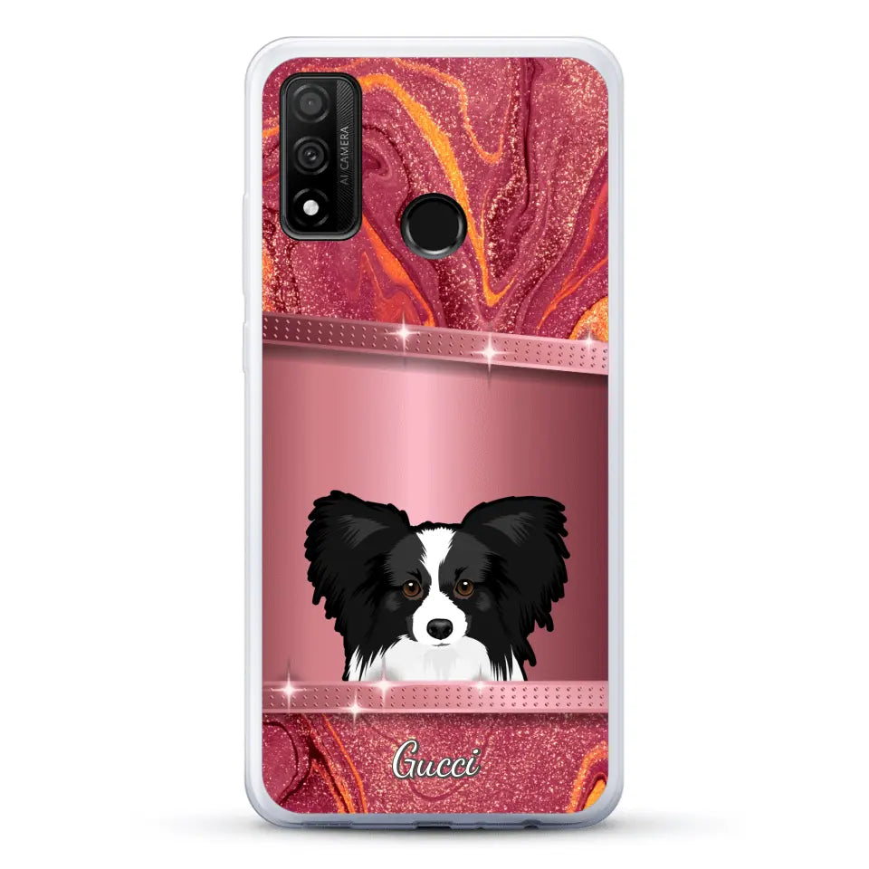 Chiens curieux aspect pailleté - Coque de téléphone personnalisée