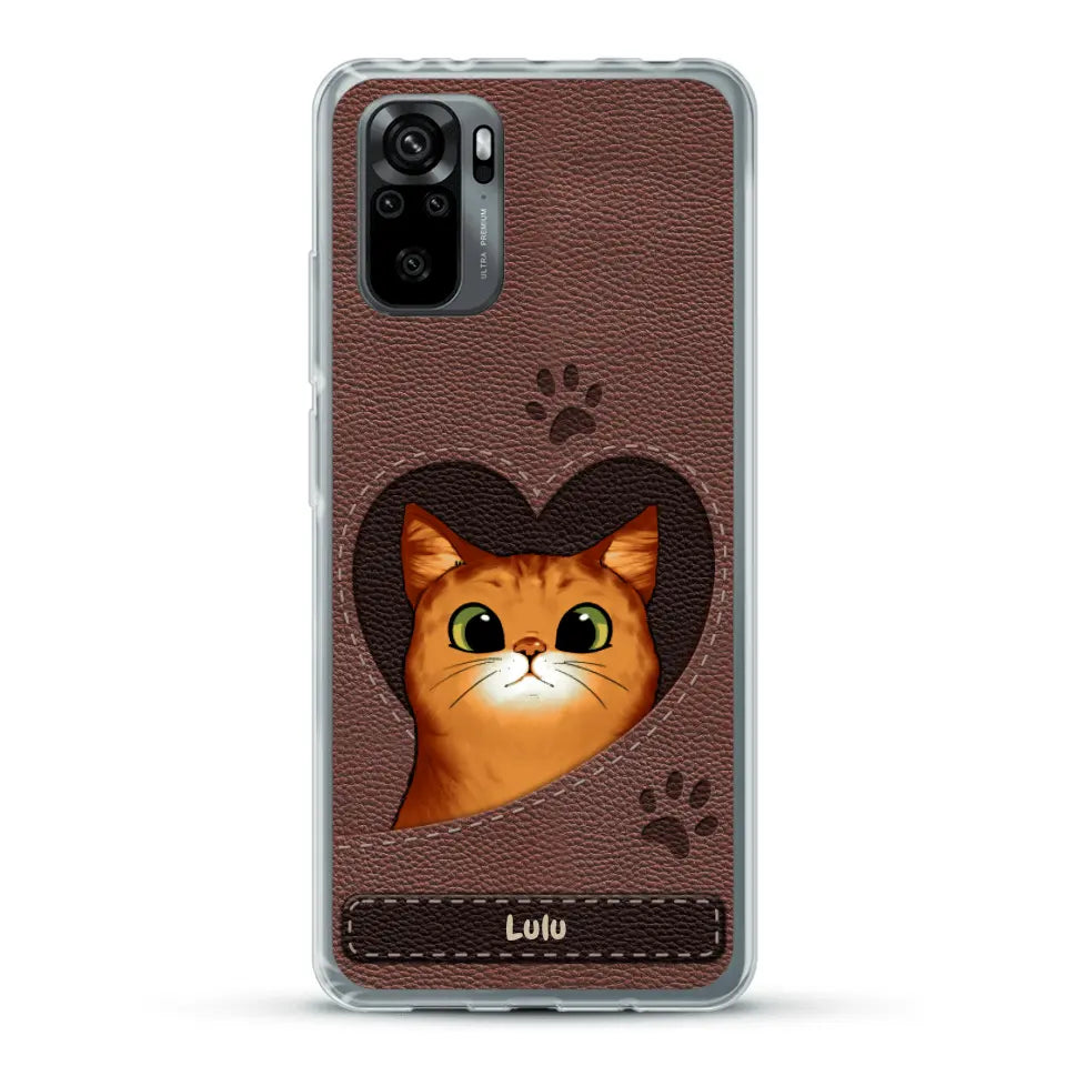 Chats curieux aspect cuir - Coque de téléphone personnalisée