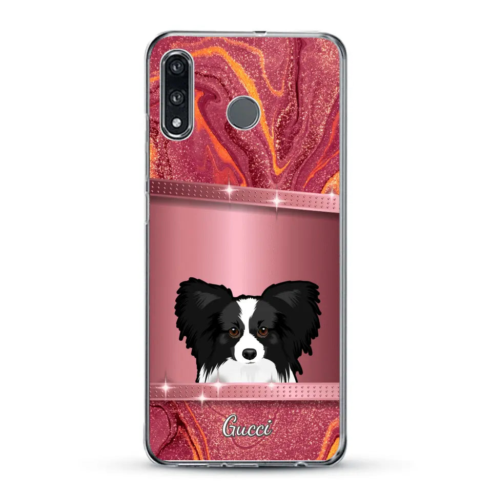 Chiens curieux aspect pailleté - Coque de téléphone personnalisée