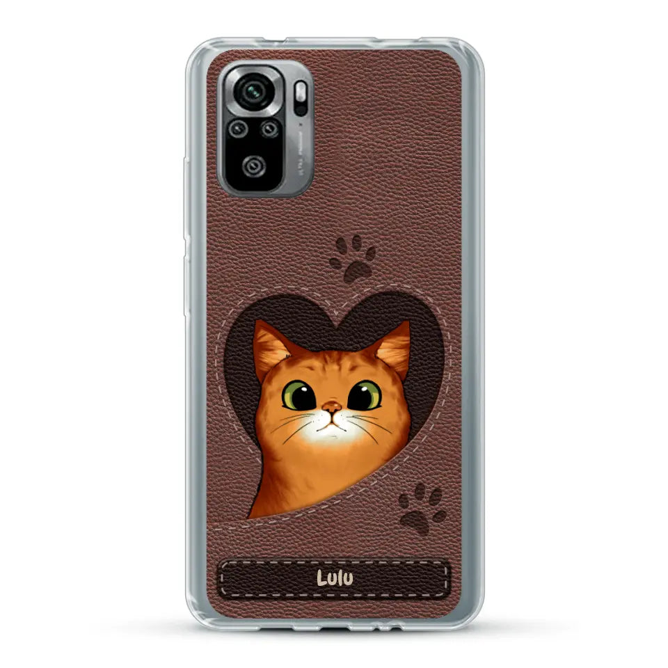 Chats curieux aspect cuir - Coque de téléphone personnalisée