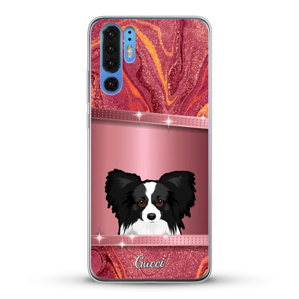 Chiens curieux aspect pailleté - Coque de téléphone personnalisée