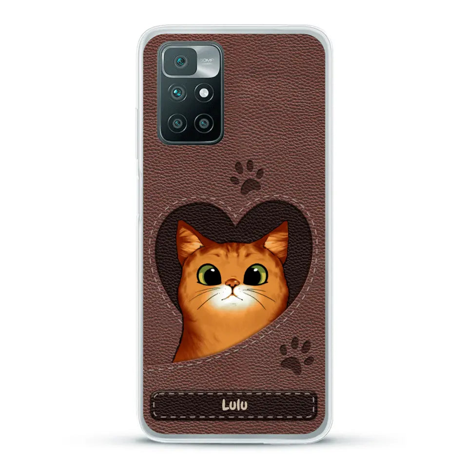 Chats curieux aspect cuir - Coque de téléphone personnalisée