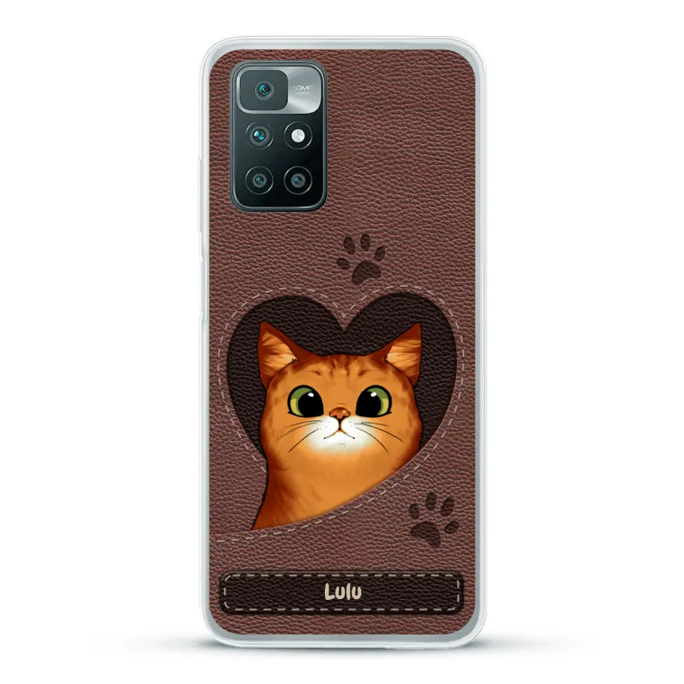 Chats curieux aspect cuir - Coque de téléphone personnalisée