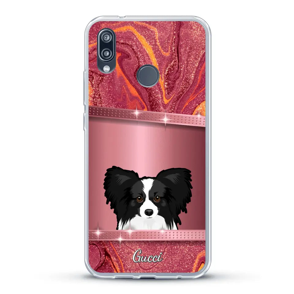 Chiens curieux aspect pailleté - Coque de téléphone personnalisée