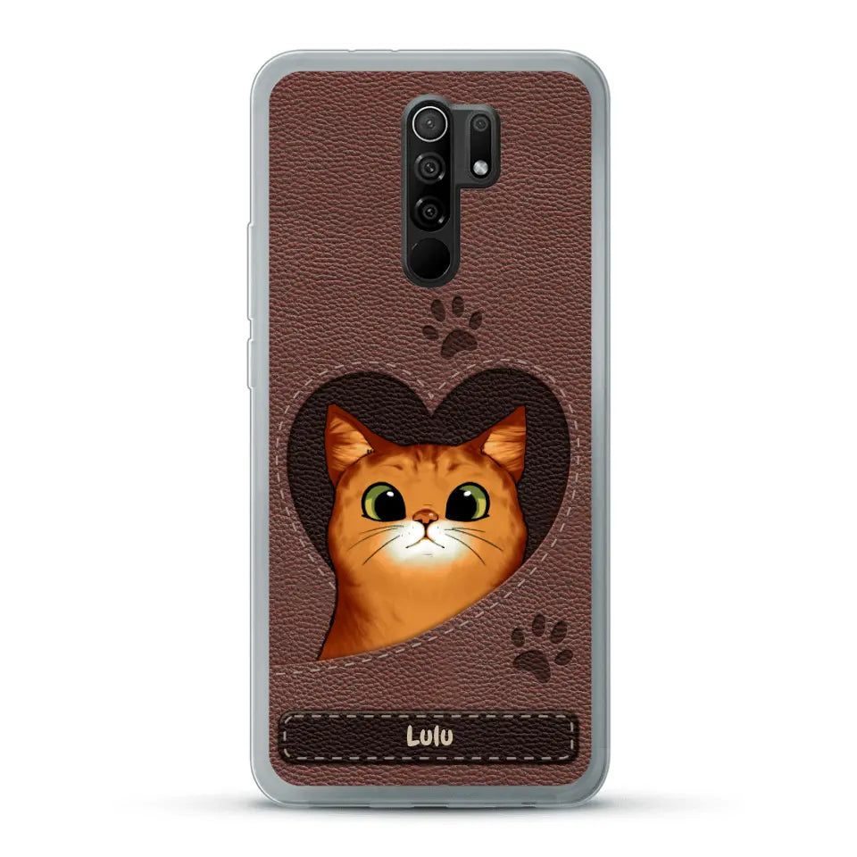 Chats curieux aspect cuir - Coque de téléphone personnalisée