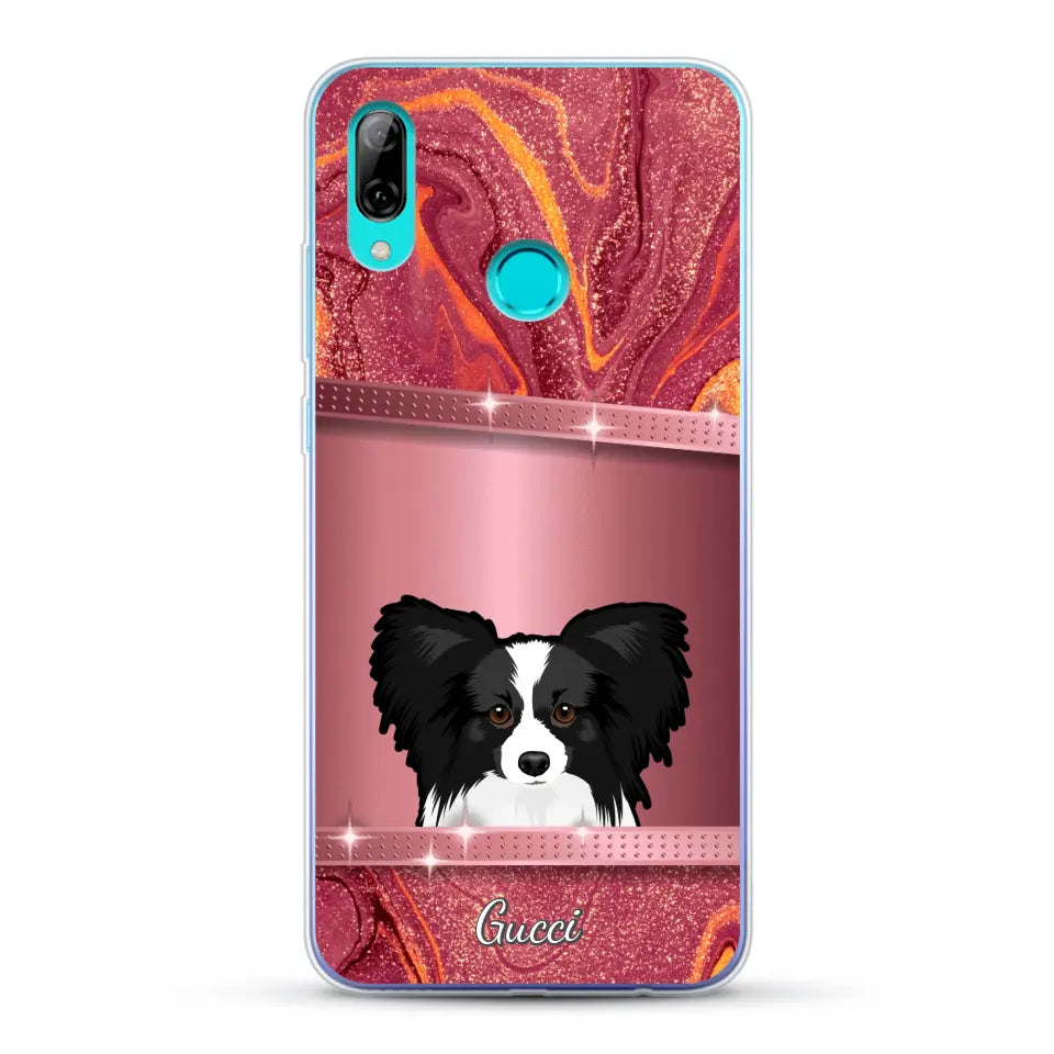 Chiens curieux aspect pailleté - Coque de téléphone personnalisée