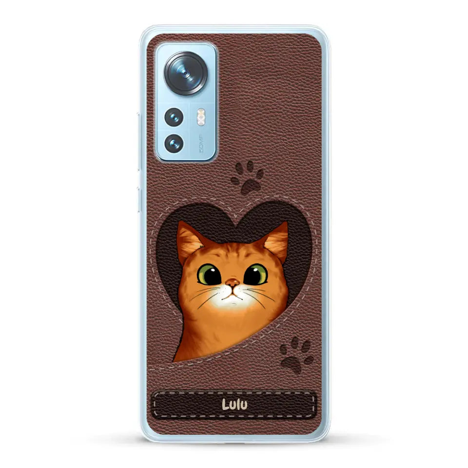 Chats curieux aspect cuir - Coque de téléphone personnalisée