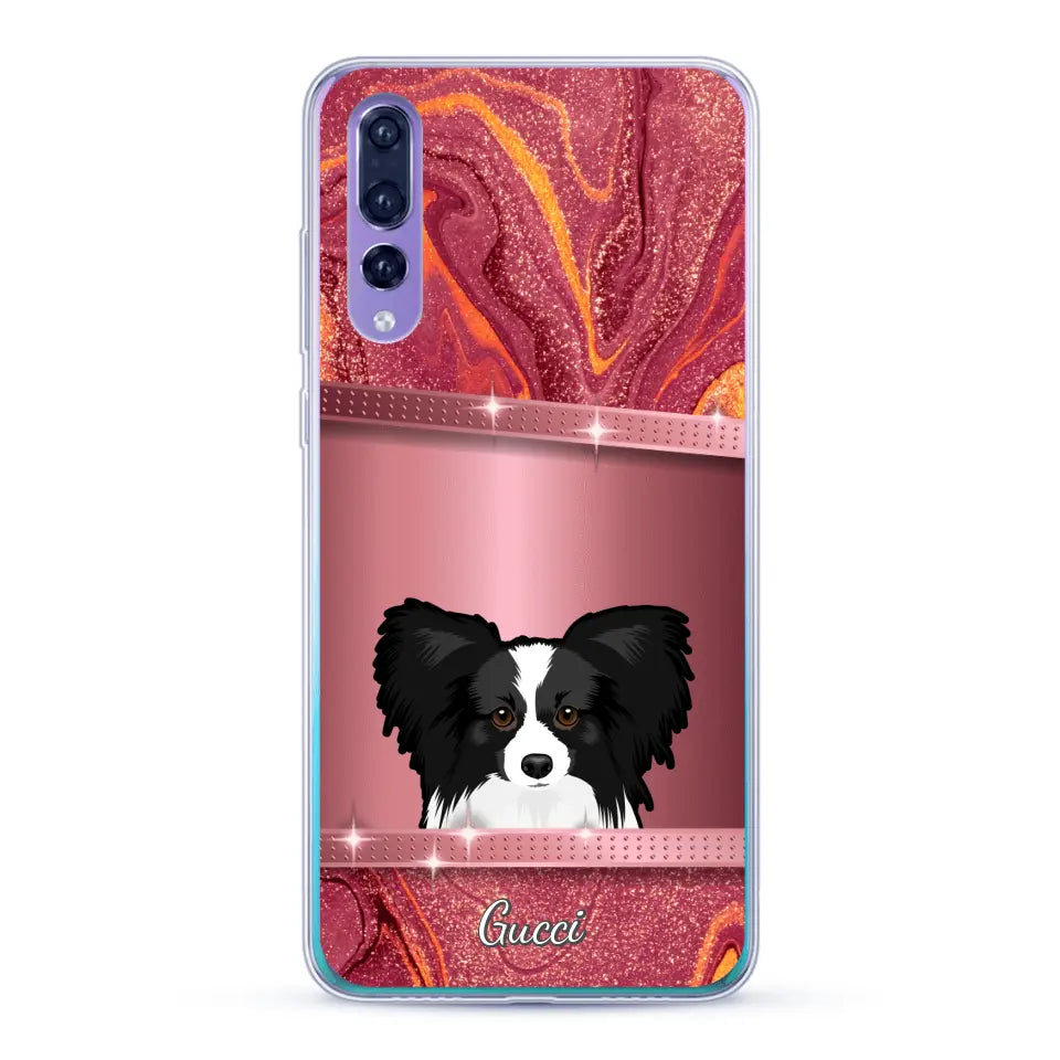 Chiens curieux aspect pailleté - Coque de téléphone personnalisée