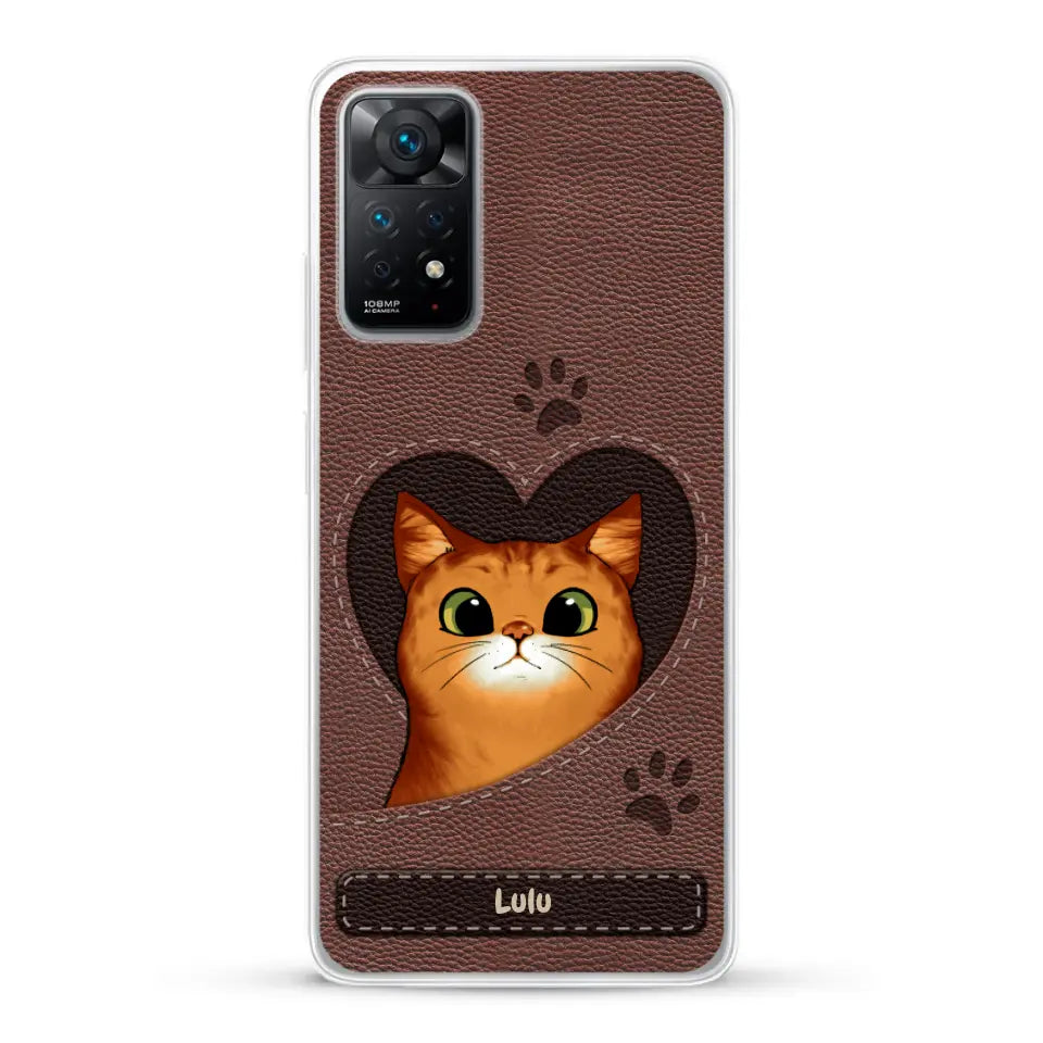 Chats curieux aspect cuir - Coque de téléphone personnalisée