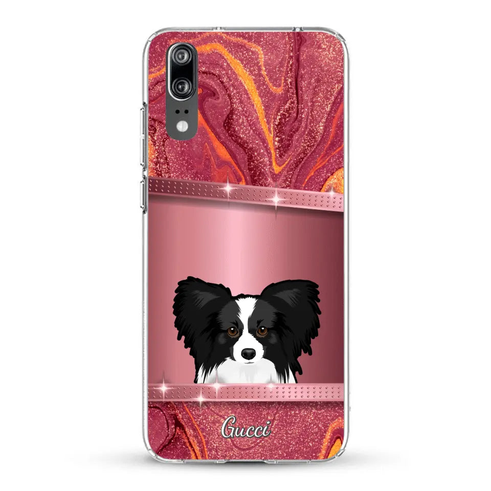 Chiens curieux aspect pailleté - Coque de téléphone personnalisée