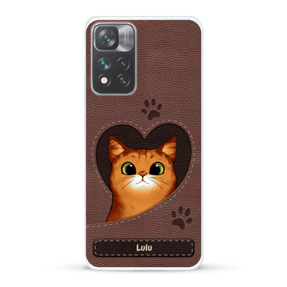 Chats curieux aspect cuir - Coque de téléphone personnalisée