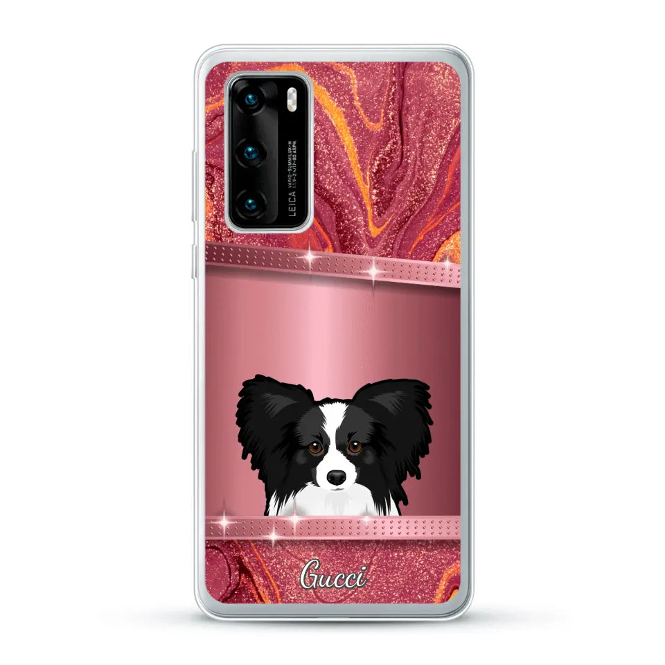 Chiens curieux aspect pailleté - Coque de téléphone personnalisée