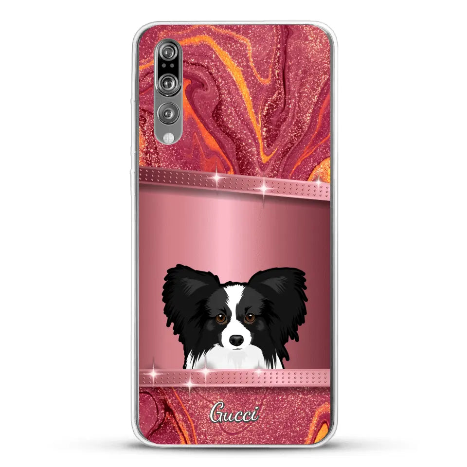 Chiens curieux aspect pailleté - Coque de téléphone personnalisée