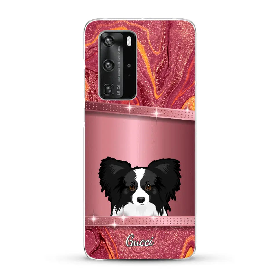 Chiens curieux aspect pailleté - Coque de téléphone personnalisée