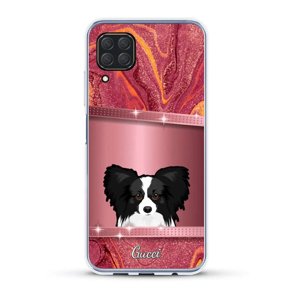 Chiens curieux aspect pailleté - Coque de téléphone personnalisée