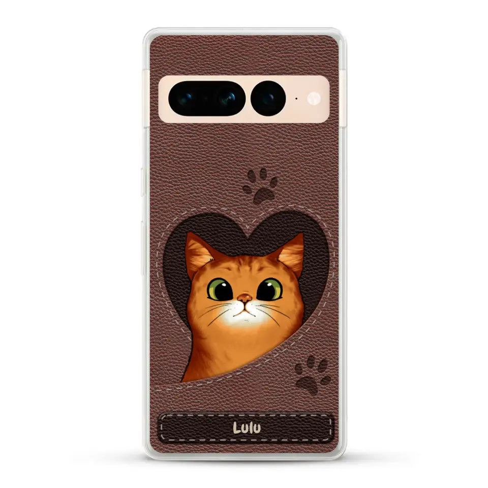 Chats curieux aspect cuir - Coque de téléphone personnalisée