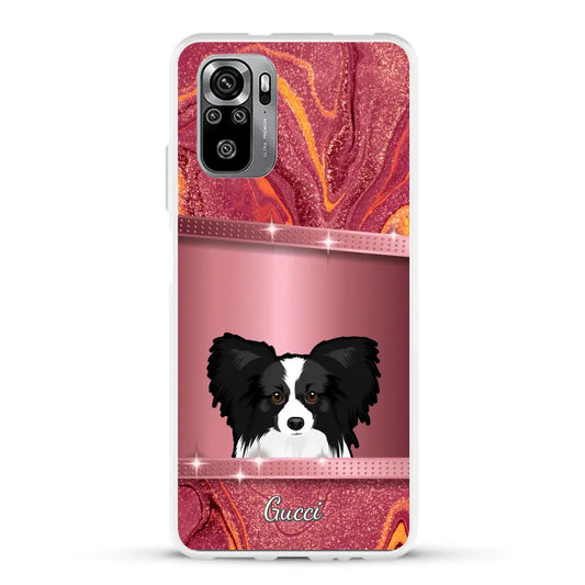 Chiens curieux aspect pailleté - Coque de téléphone personnalisée