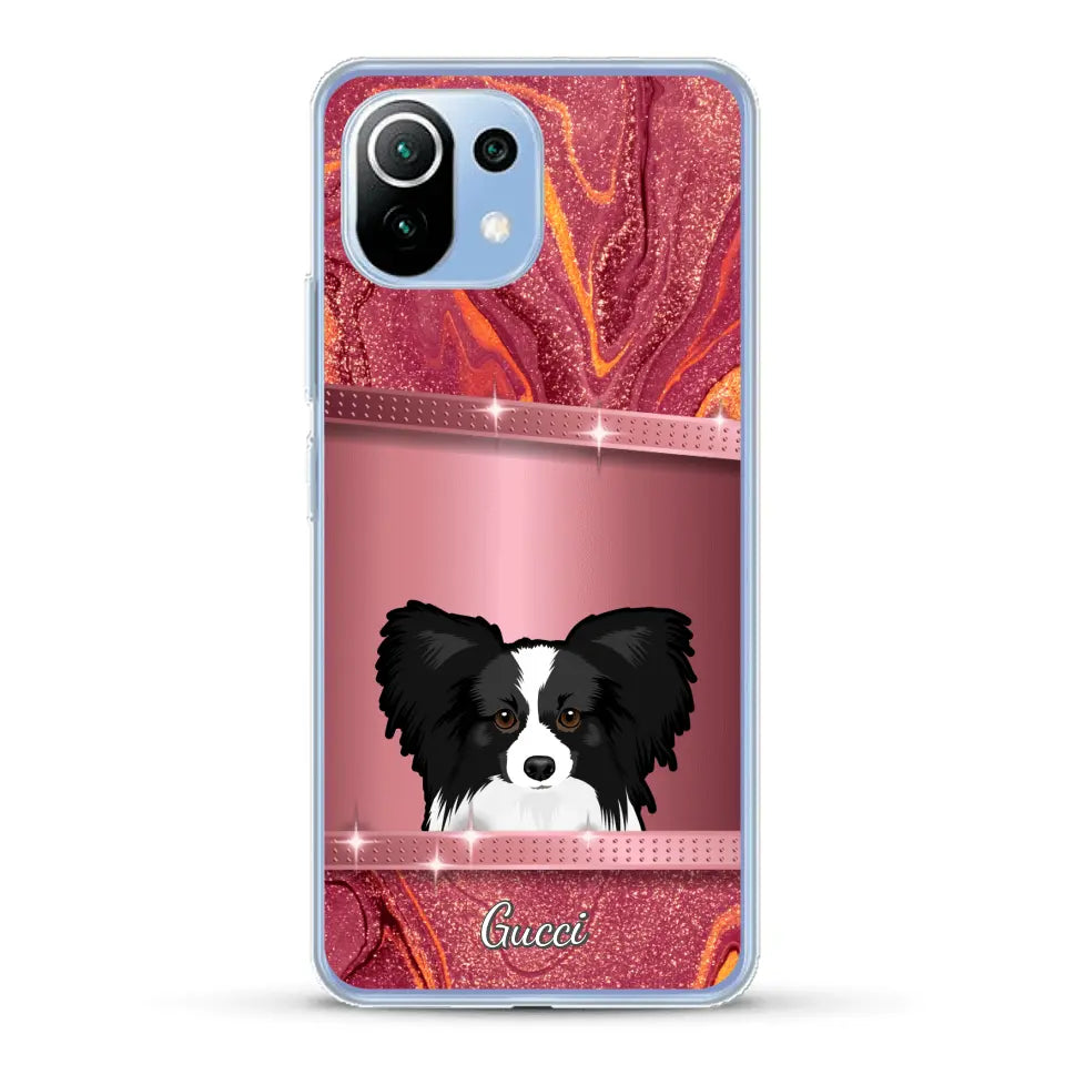 Chiens curieux aspect pailleté - Coque de téléphone personnalisée