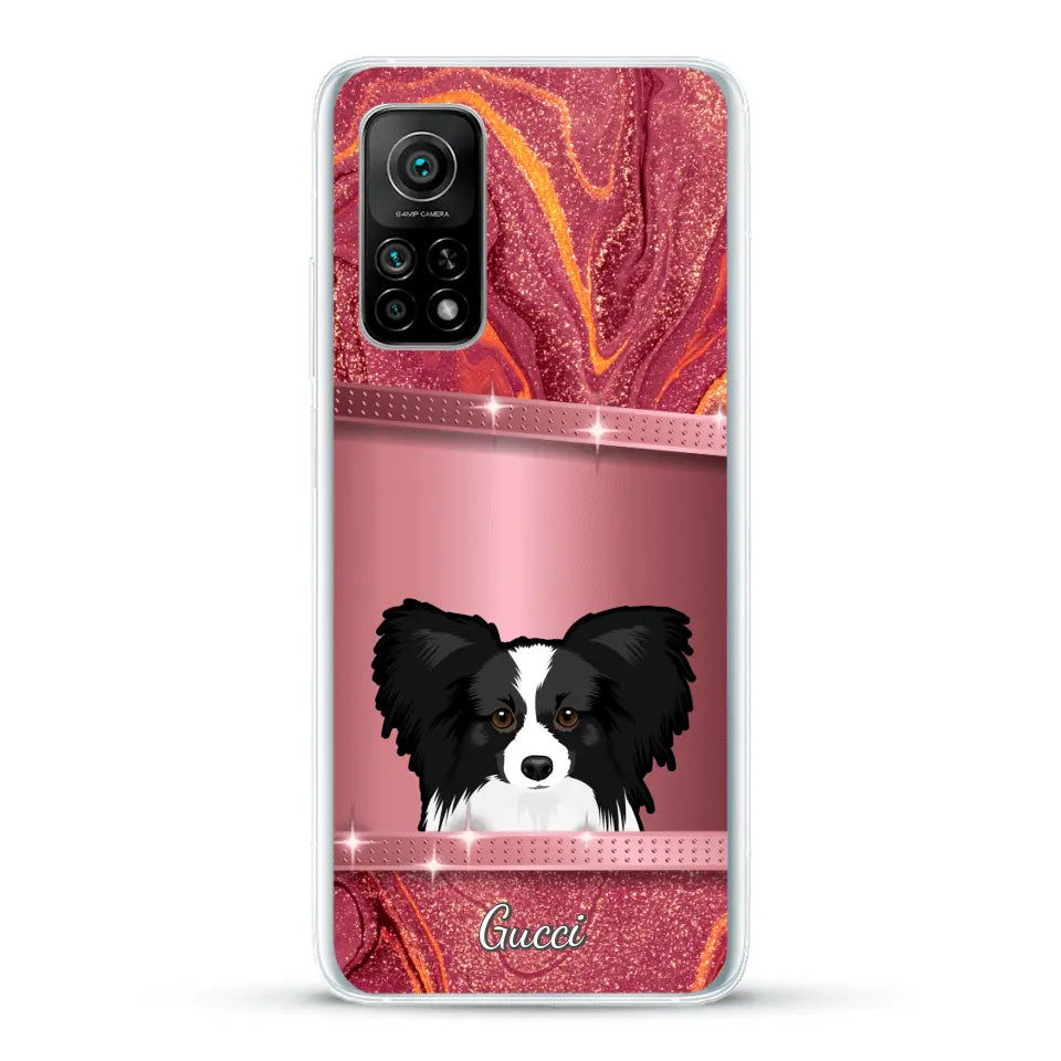 Chiens curieux aspect pailleté - Coque de téléphone personnalisée