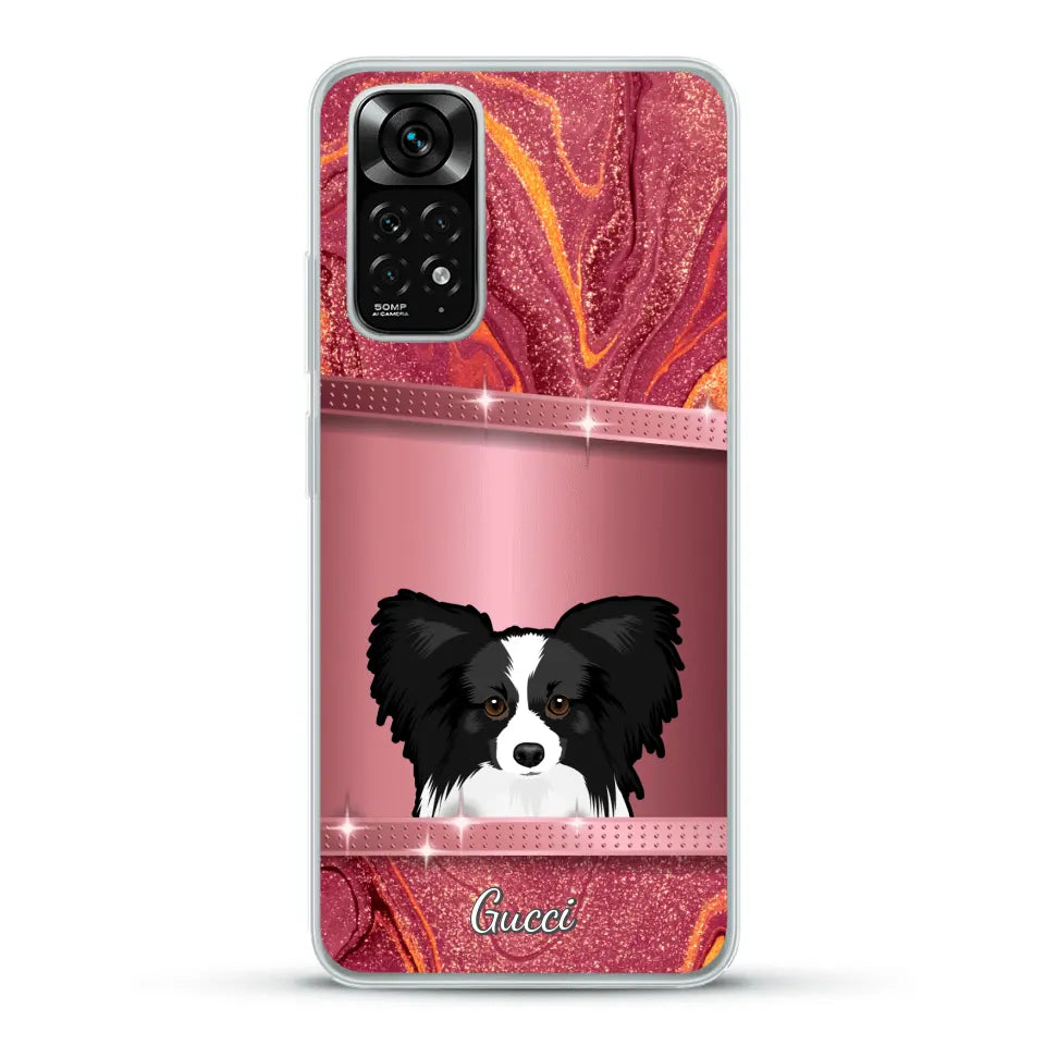 Chiens curieux aspect pailleté - Coque de téléphone personnalisée