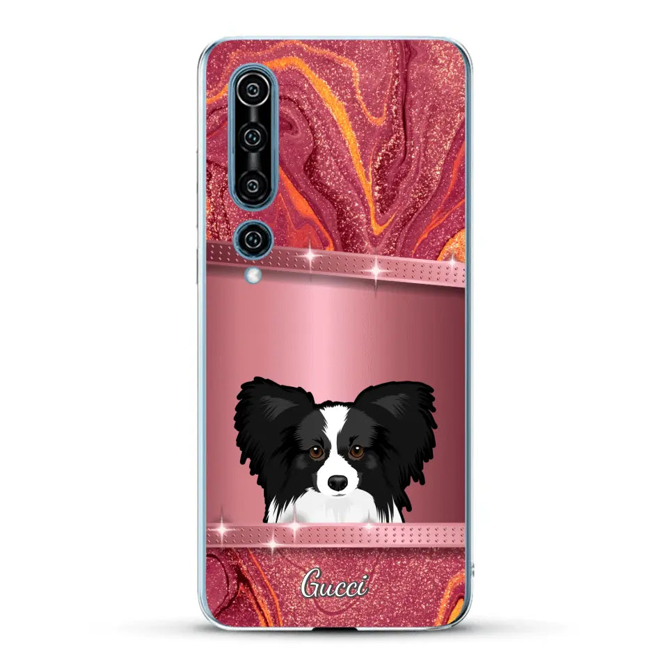 Chiens curieux aspect pailleté - Coque de téléphone personnalisée