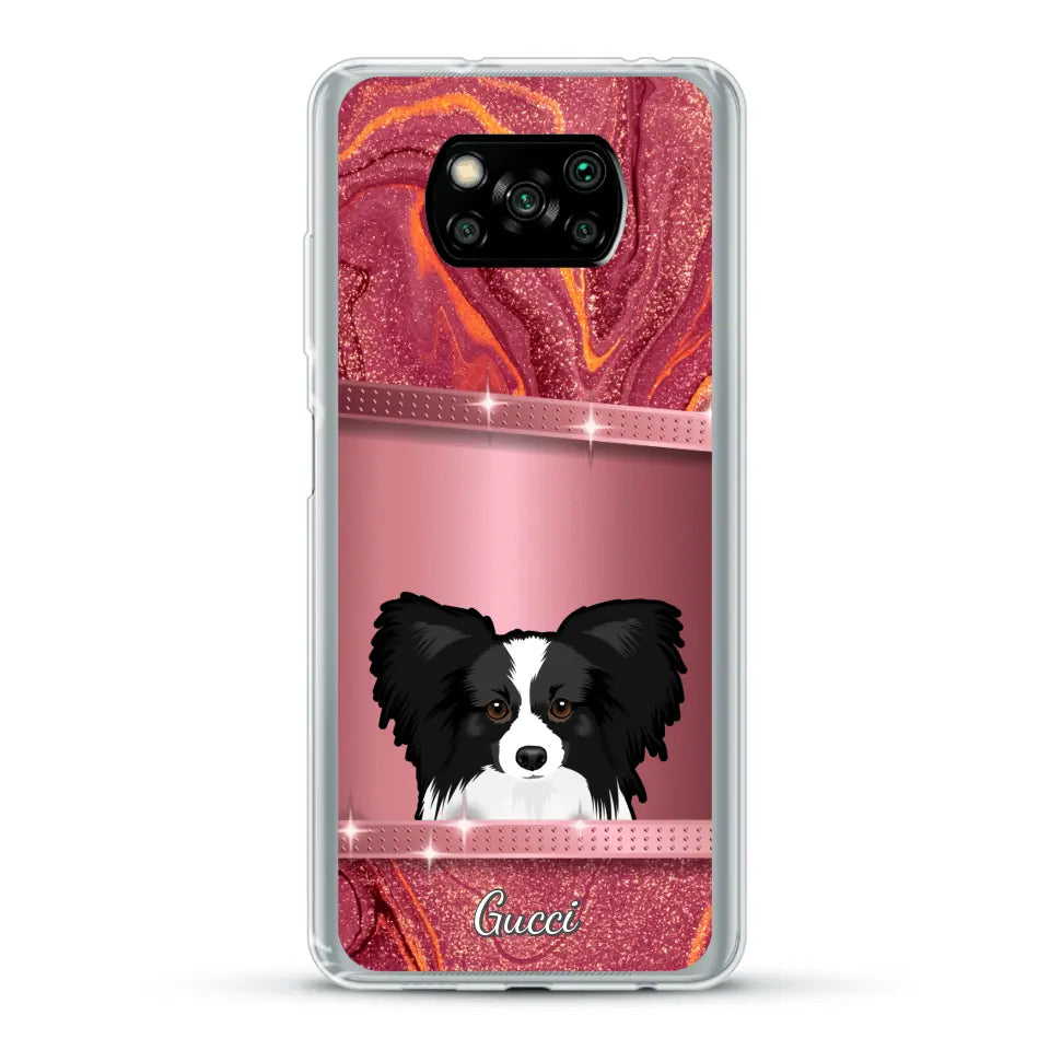 Chiens curieux aspect pailleté - Coque de téléphone personnalisée