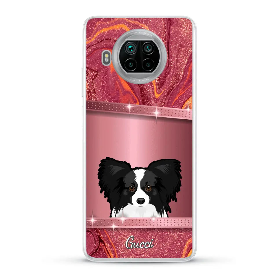 Chiens curieux aspect pailleté - Coque de téléphone personnalisée