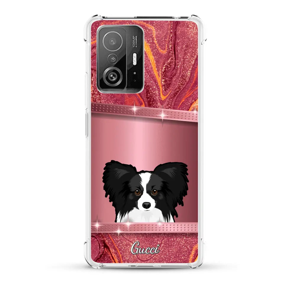 Chiens curieux aspect pailleté - Coque de téléphone personnalisée