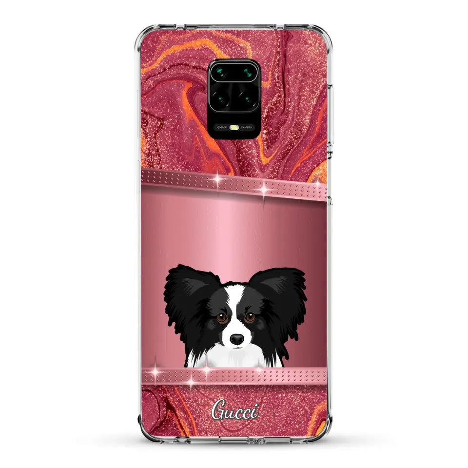 Chiens curieux aspect pailleté - Coque de téléphone personnalisée