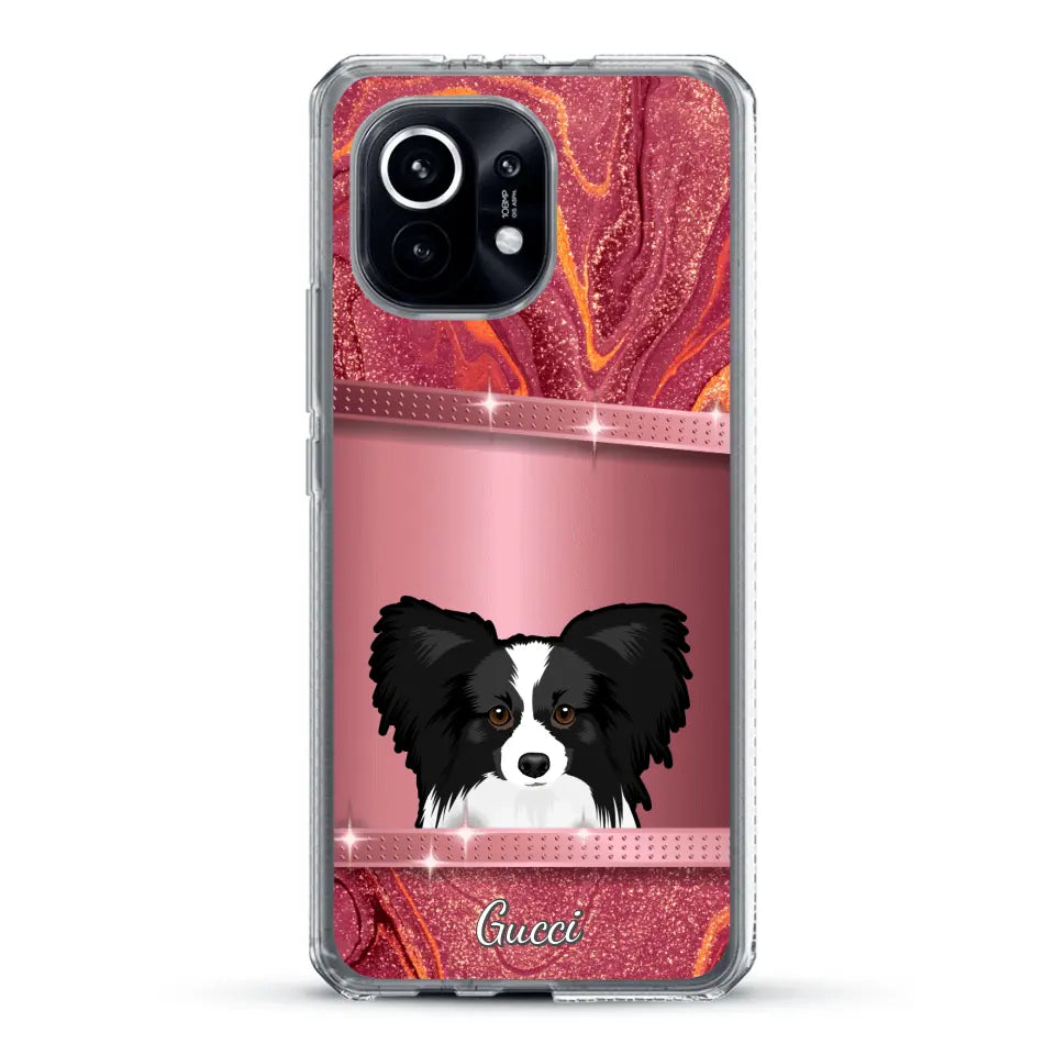 Chiens curieux aspect pailleté - Coque de téléphone personnalisée