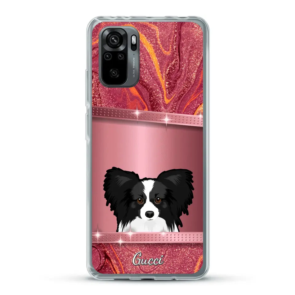 Chiens curieux aspect pailleté - Coque de téléphone personnalisée