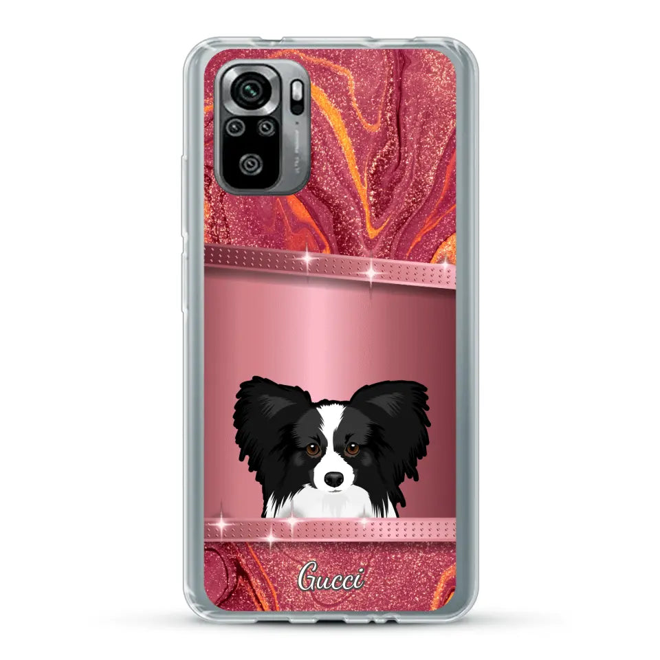 Chiens curieux aspect pailleté - Coque de téléphone personnalisée