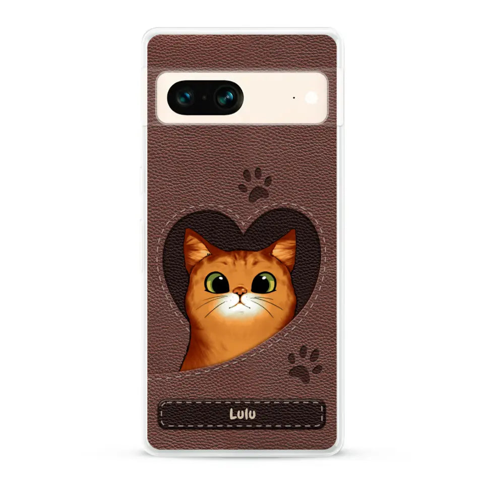 Chats curieux aspect cuir - Coque de téléphone personnalisée