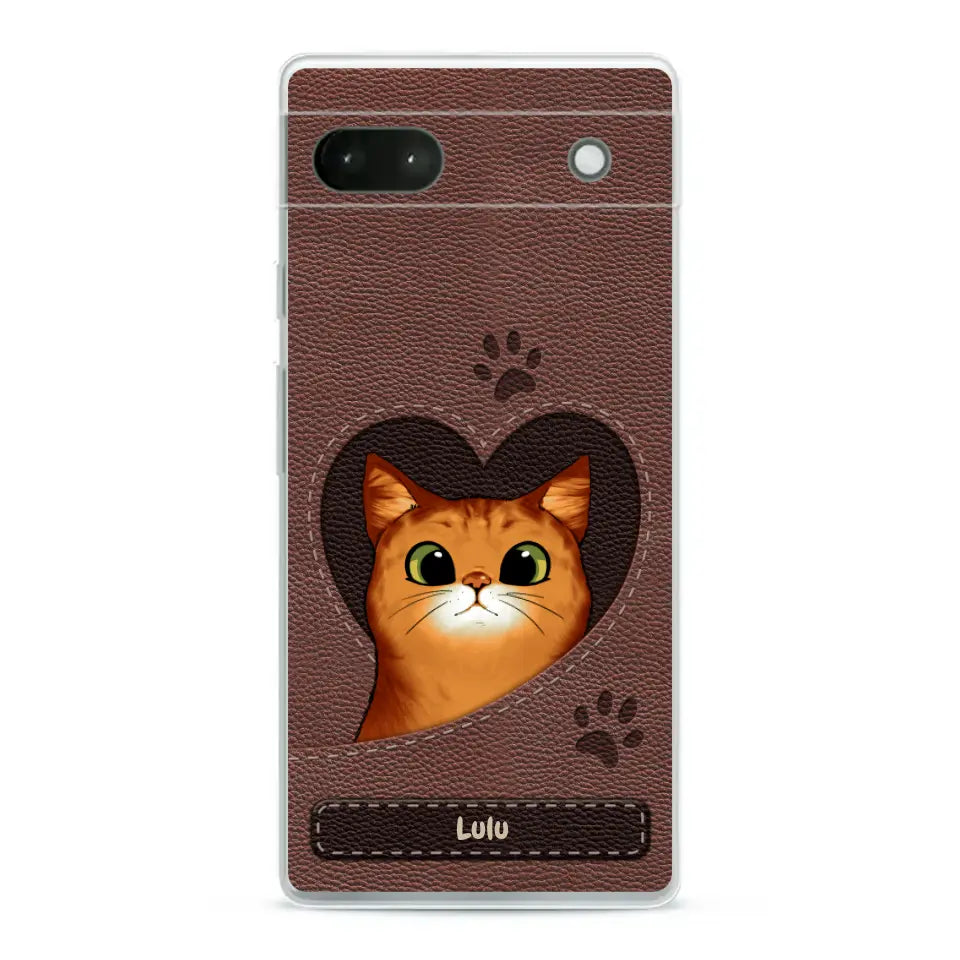 Chats curieux aspect cuir - Coque de téléphone personnalisée