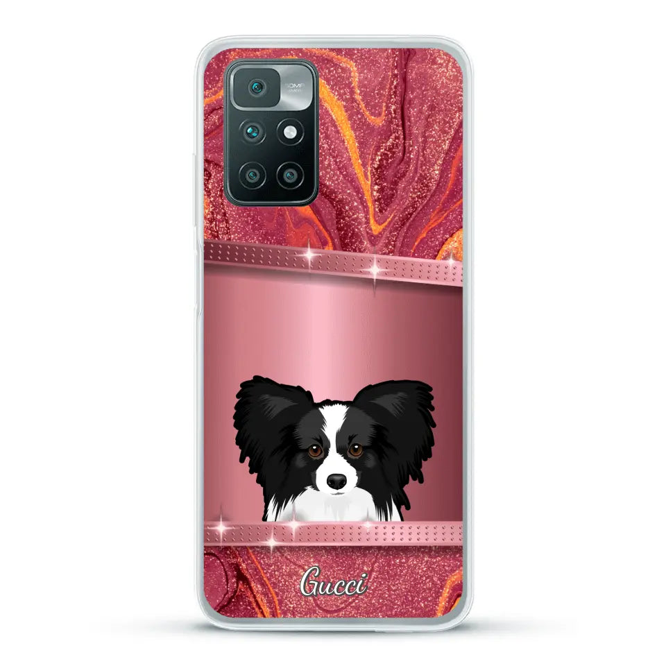 Chiens curieux aspect pailleté - Coque de téléphone personnalisée