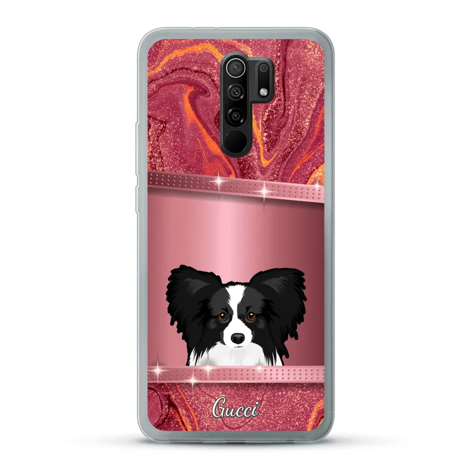 Chiens curieux aspect pailleté - Coque de téléphone personnalisée