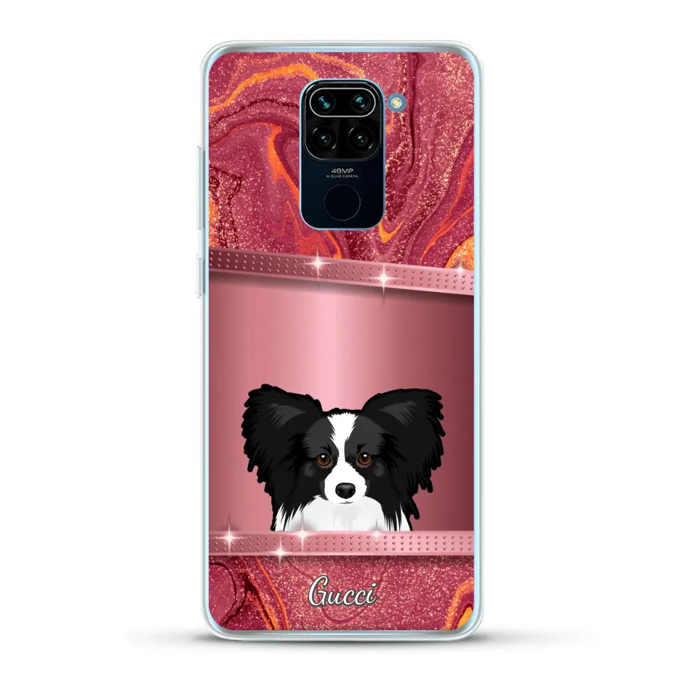 Chiens curieux aspect pailleté - Coque de téléphone personnalisée